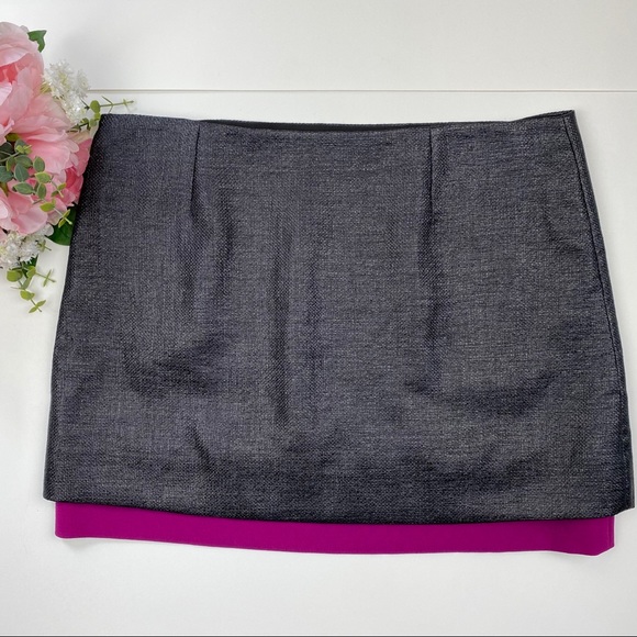 DVF Women’s Elley Mini Skirt Black Fuchsia Size 4 - Picture 8 of 8